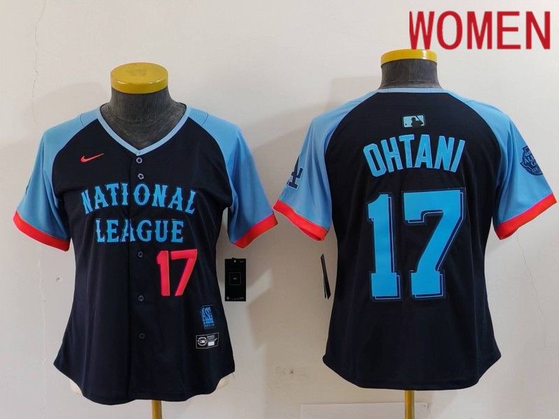 Women Los Angeles Dodgers #17 Ohtani Blue All star 2024 Nike MLB Jersey style 8011->women mlb jersey->Women Jersey